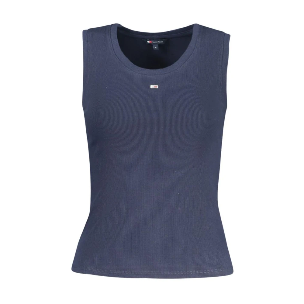 Tommy Hilfiger Women's Blue Sleeveless Tops, M, Cotton Tank Top