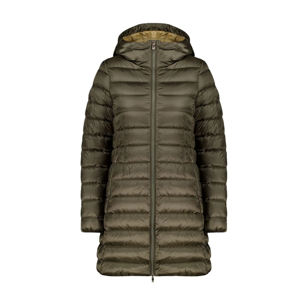 Ciesse Piumini Nitak Lange militair groene donsjack 800 fill power met capuchon Green Dames