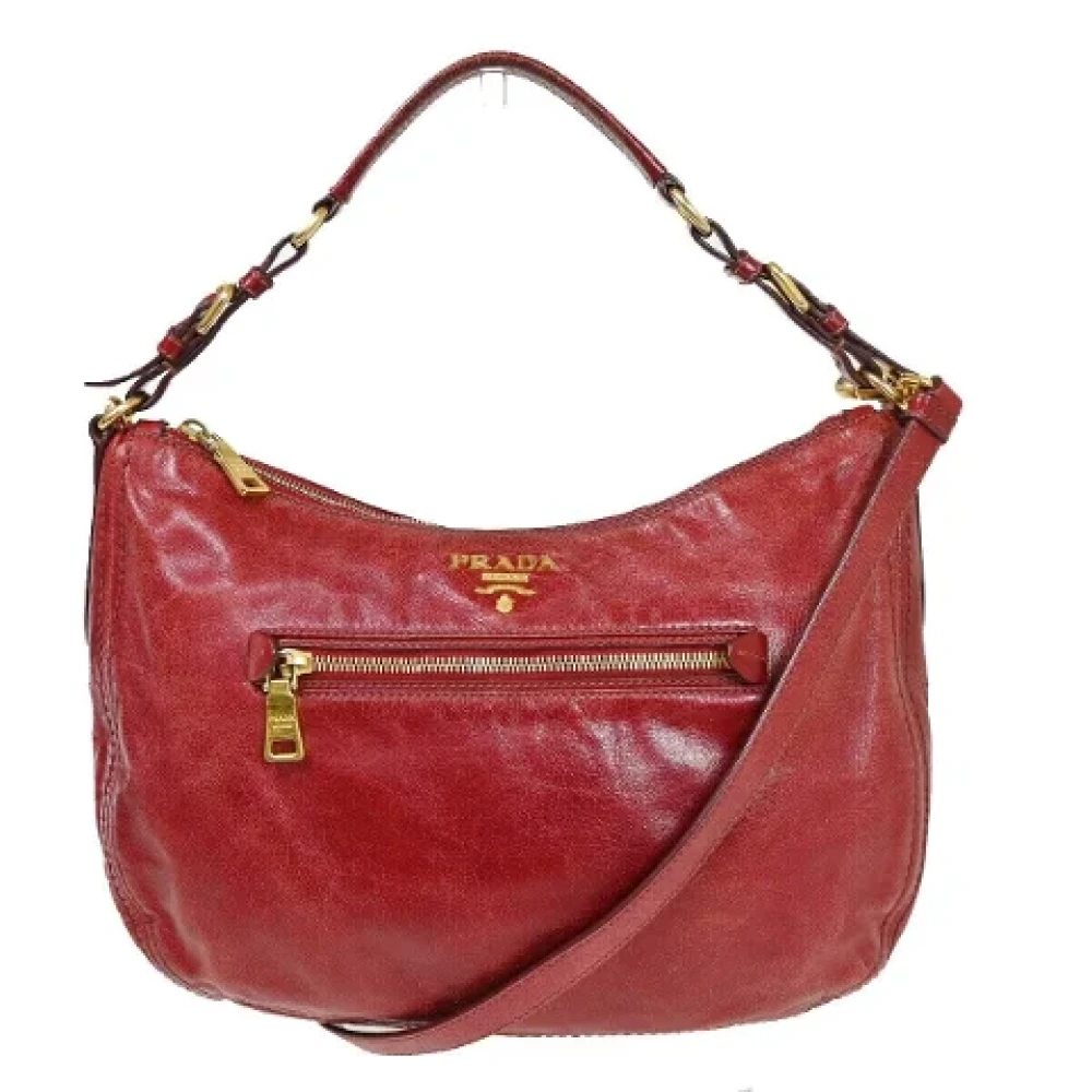 Prada Vintage Pre-owned Leather shoulder-bags Red Dames