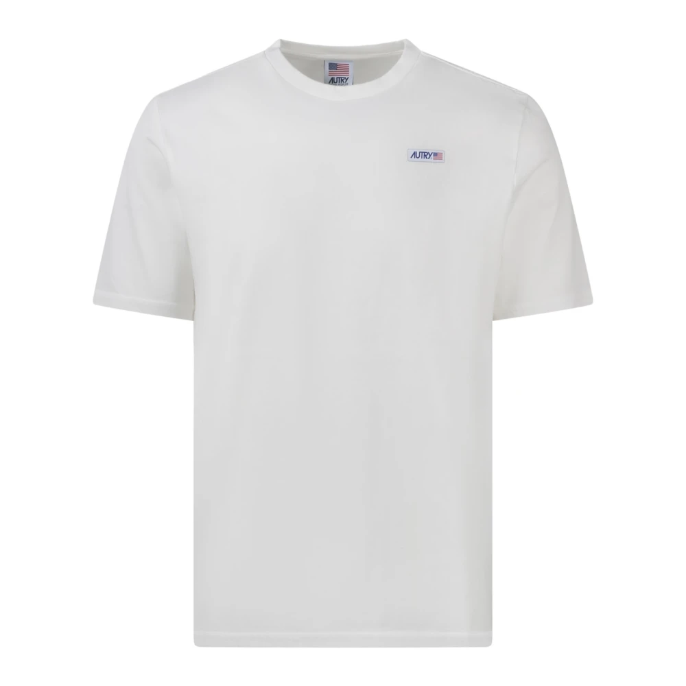 Autry Logo Icon T-Shirt Fw23 Regular Fit Made in Italy White Heren