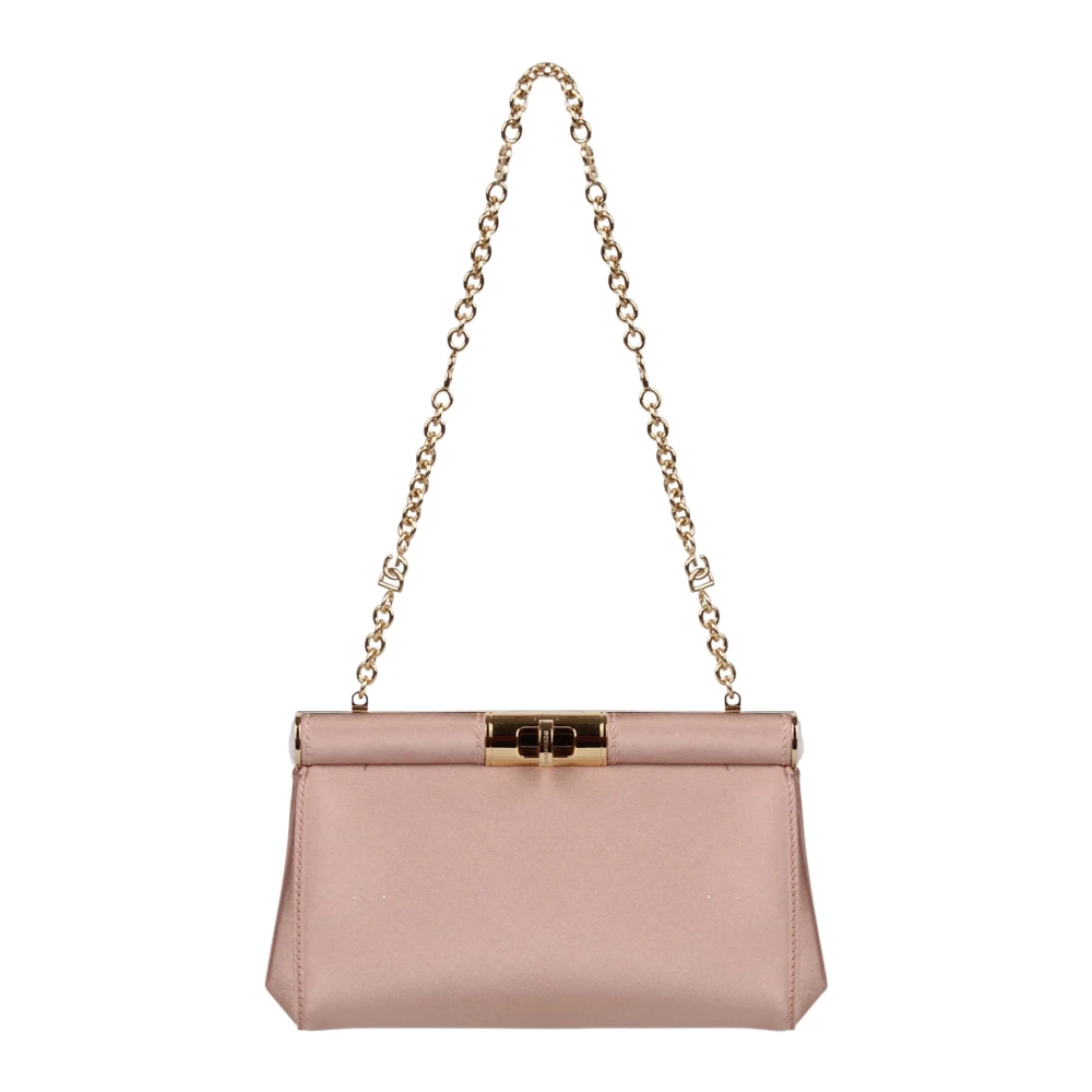 Dolce & Gabbana Liten Satin Marlene Kedjetaske Pink, Dam