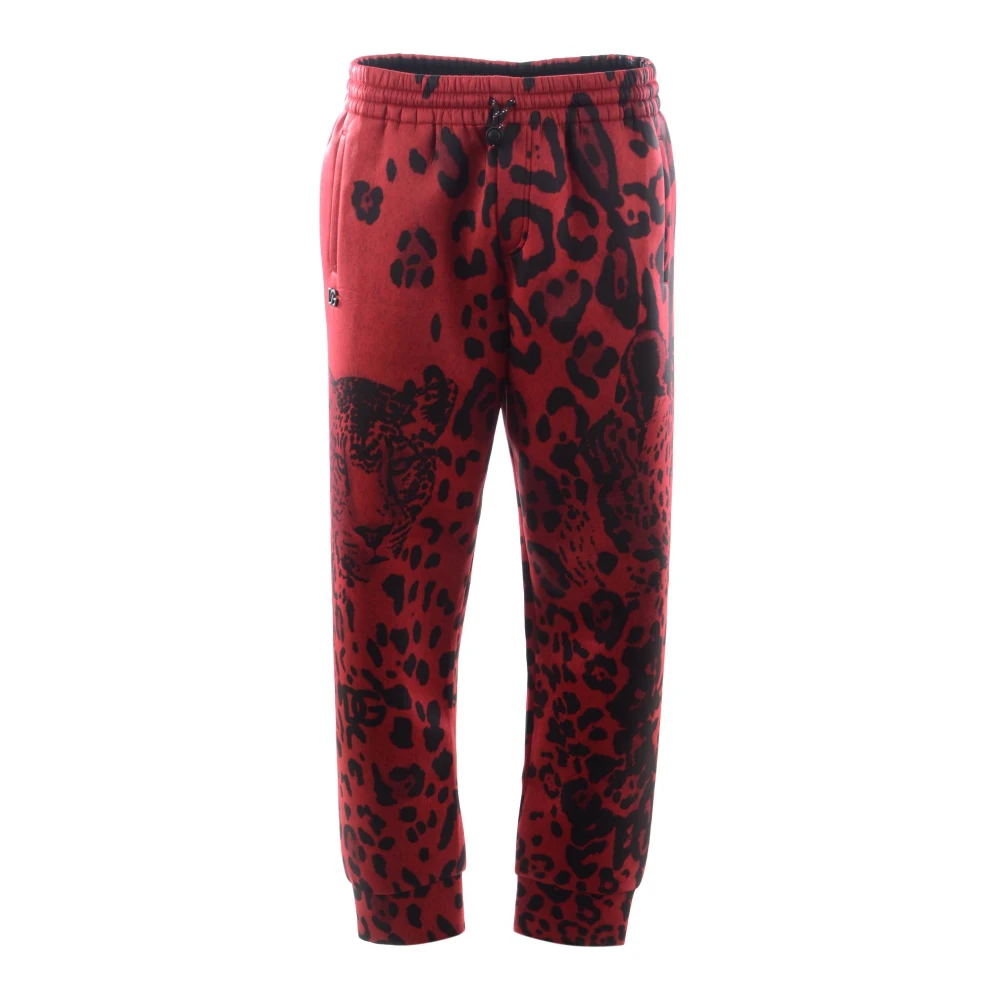 Dolce & Gabbana Heren Sportbroek met Dierenprint Red Heren
