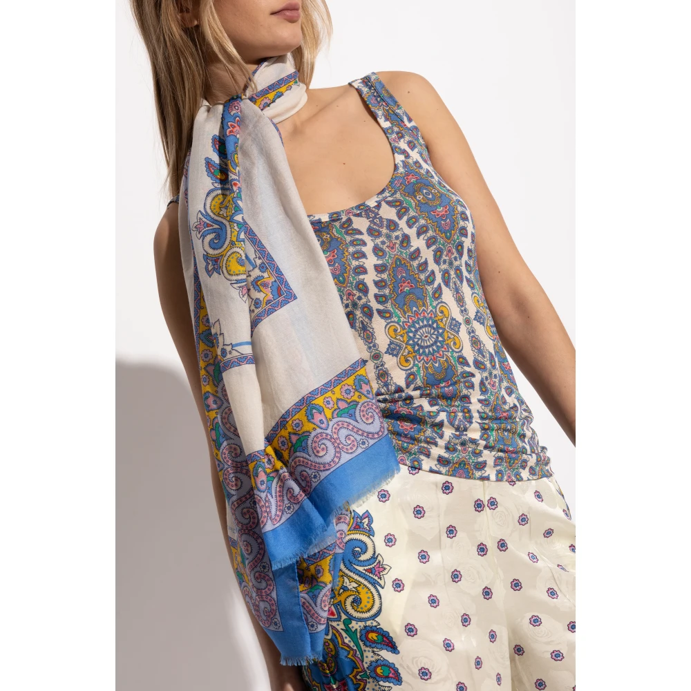 ETRO Sjaal met decoratief patroon Blue Dames