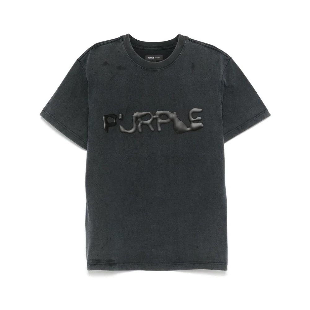 Purple Brand Zwarte T-shirt met ronde hals Black Heren