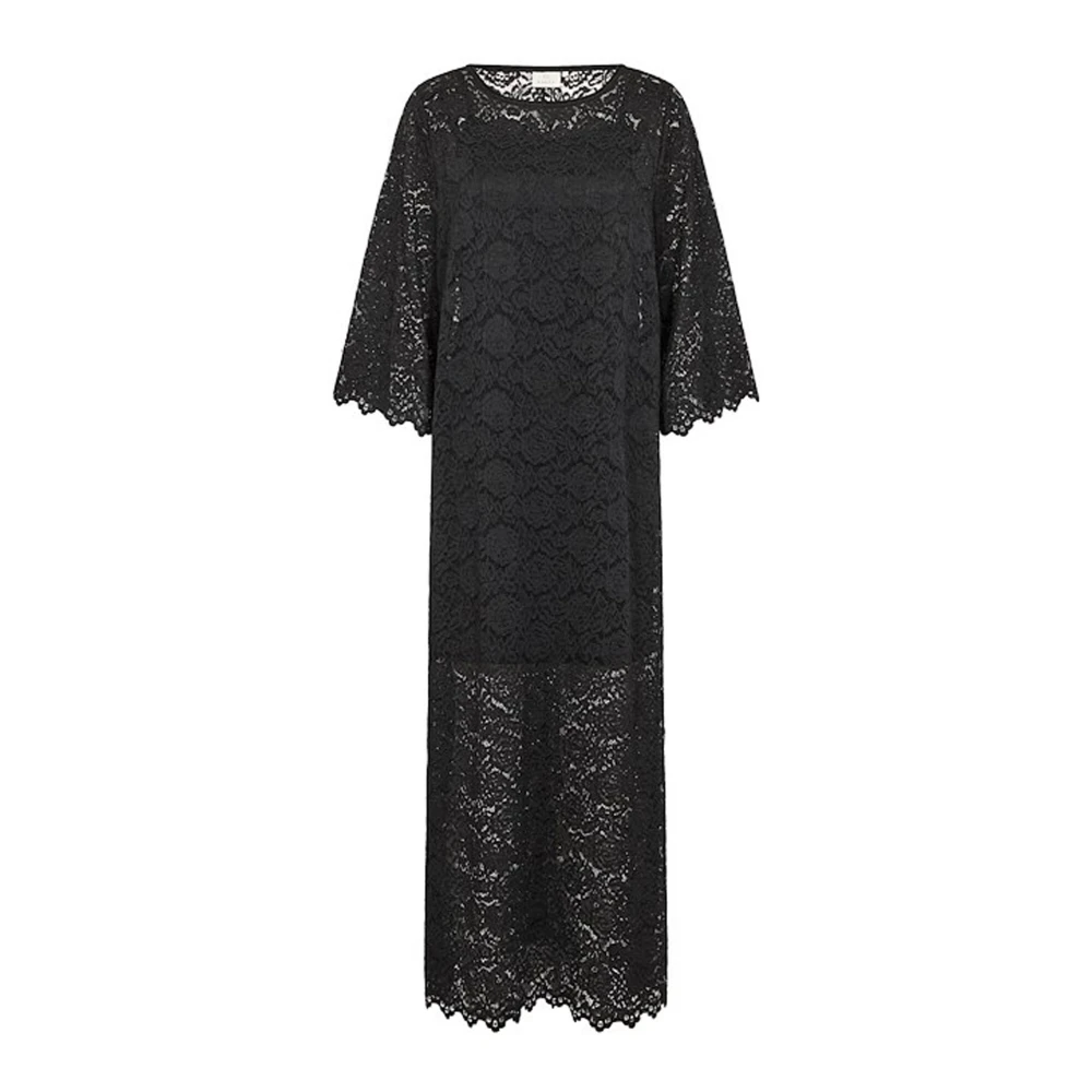 Kaffe Women's Black Elegant Lace Dress Deep