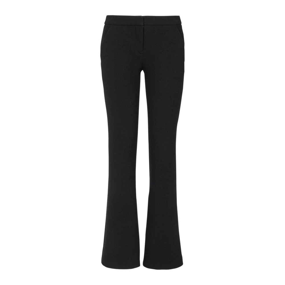 Balmain Dubbele Crepe Uitlopende Broek Black Dames