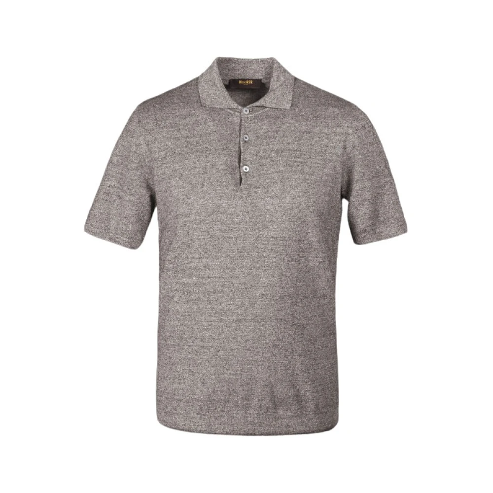 Moorer Men's Brown Round-Neck Knitwear, S, Polo-Style Knit