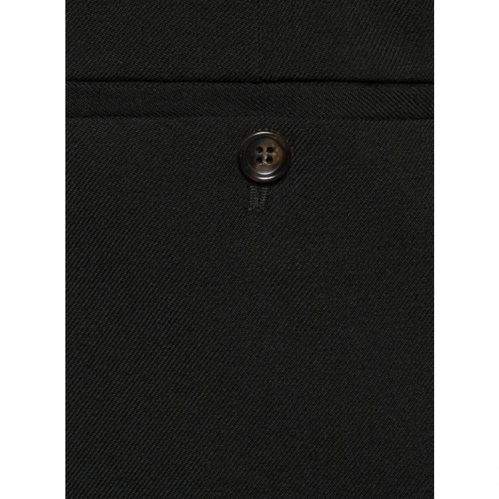 Gucci Zwarte Wollen Broek met Paperbag Taille Black Dames