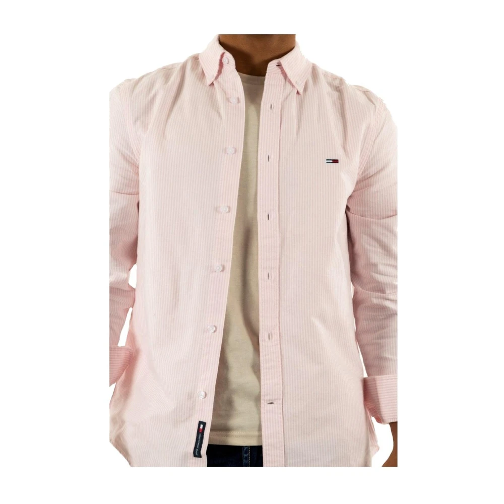 Tommy Hilfiger Slim Stripe Oxford Overhemd Pink Heren