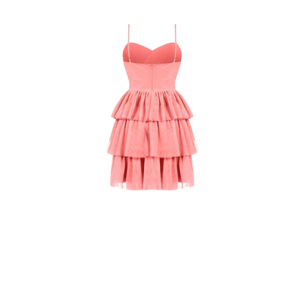 RINASCIMENTO Organza Jurk met Ruffles Orange Dames