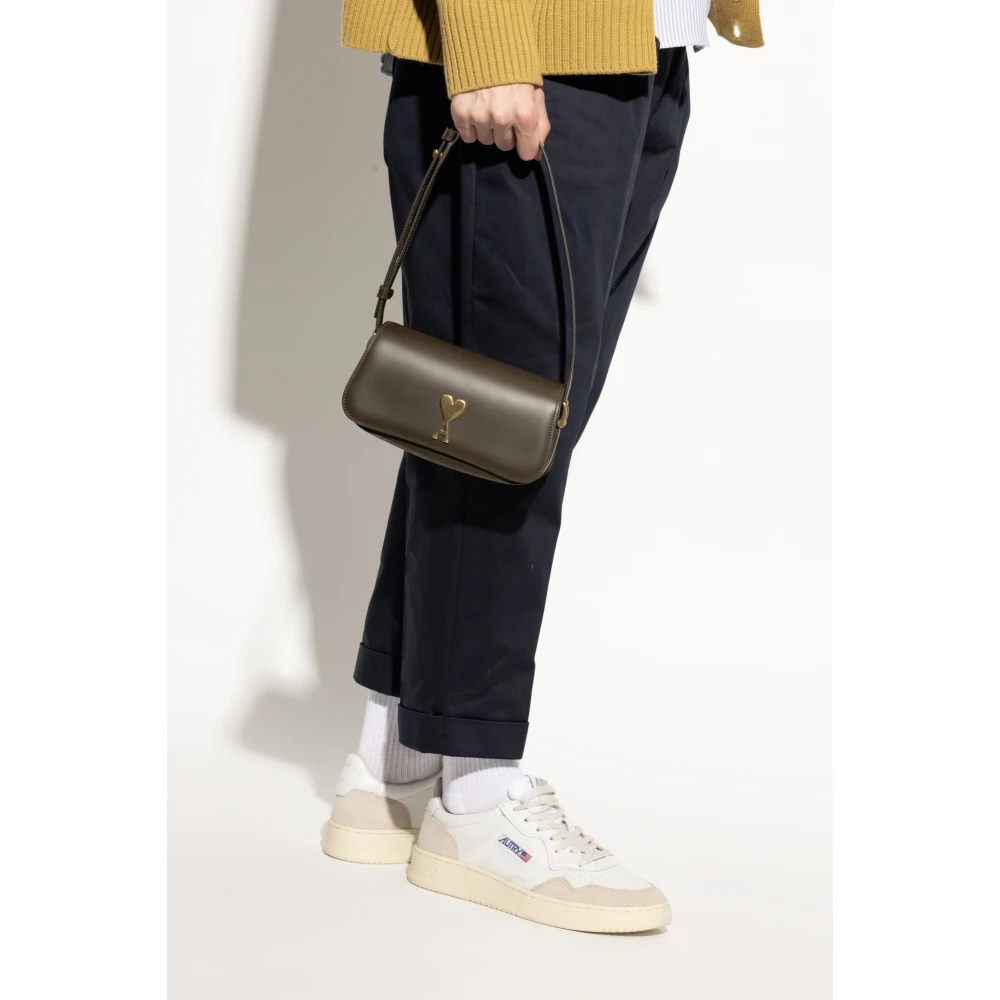 Ami Paris Sophisticated Schoudertas Brown Unisex