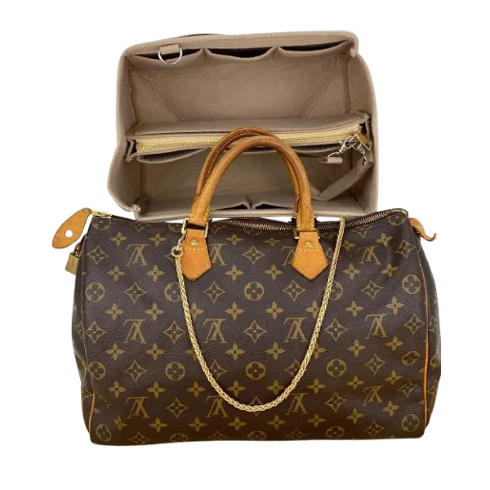 Louis Vuitton Vintage Försiktigt älskade begagnade canvas handväskor Brown, Dam