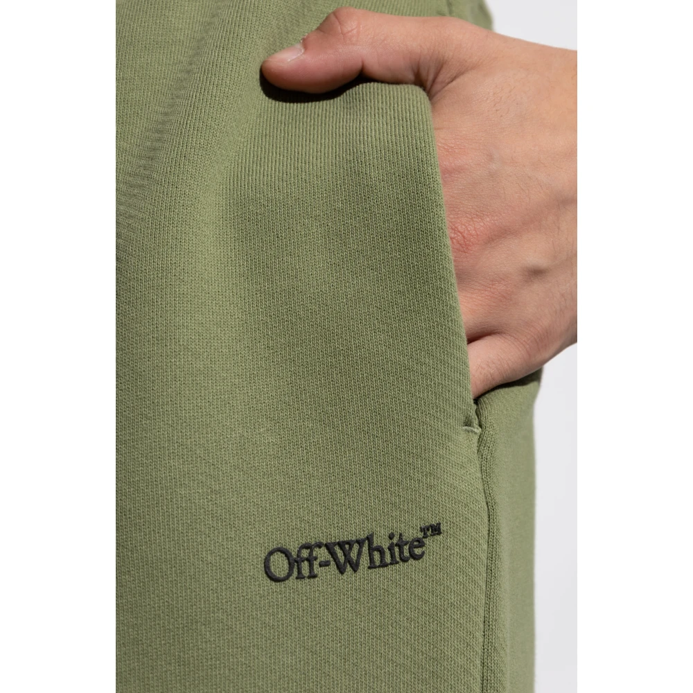 Off White Sweatpants Green Heren