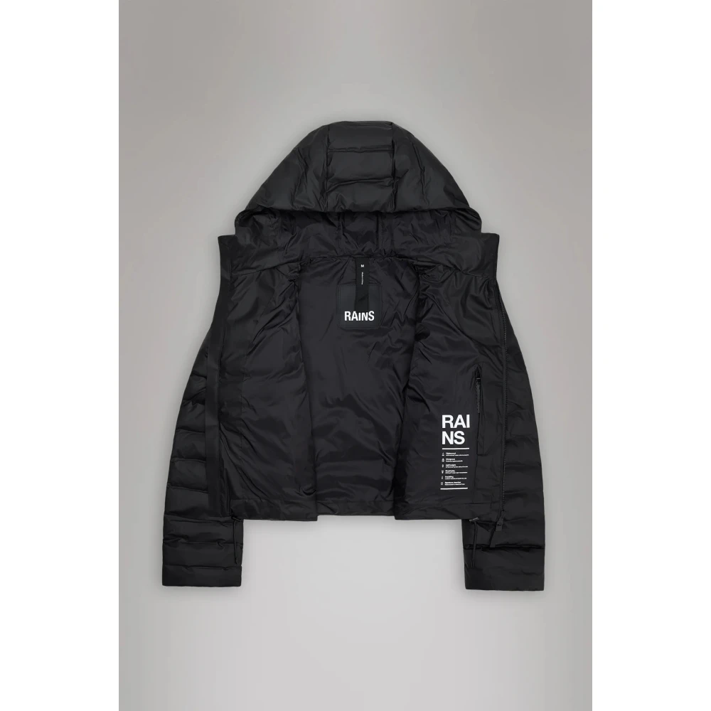 Rains Short Puffer Jacket Black Dames