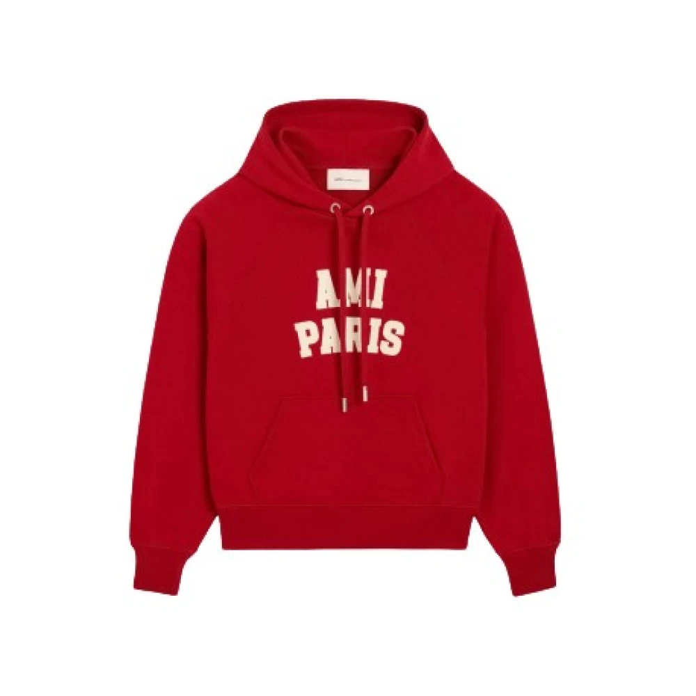 AMI PARIS | Felpa con cappuccio in felpa loopback rossa con ricamo Ami Paris | Uomo | S - Immagine 8