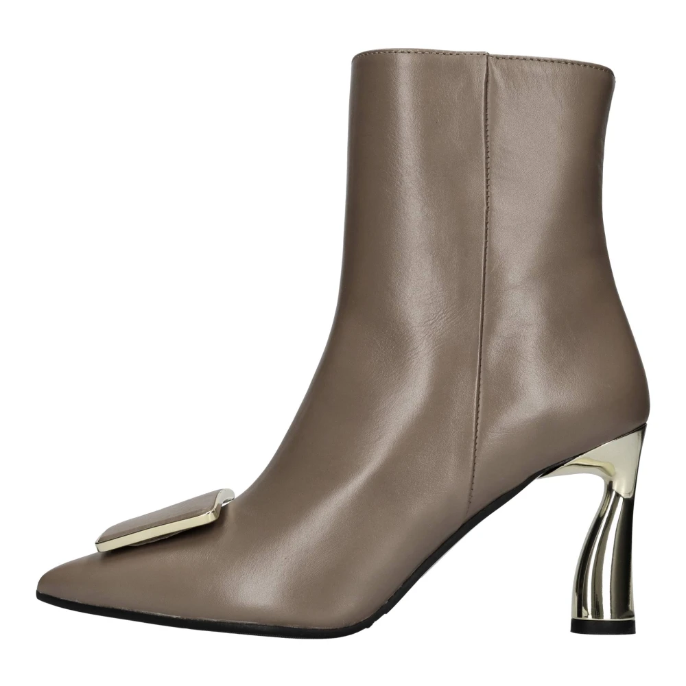 Evaluna Vrouw Bruin Schoenen Dames, 40 Eu, Leer, Leren Enkellaarsjes