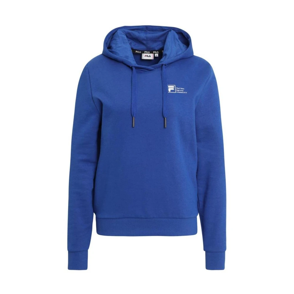 Fila Women's Blue Cotton Sweatshirt With Ribbed Hem And Cuffs