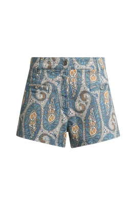 Tryckta denimshorts