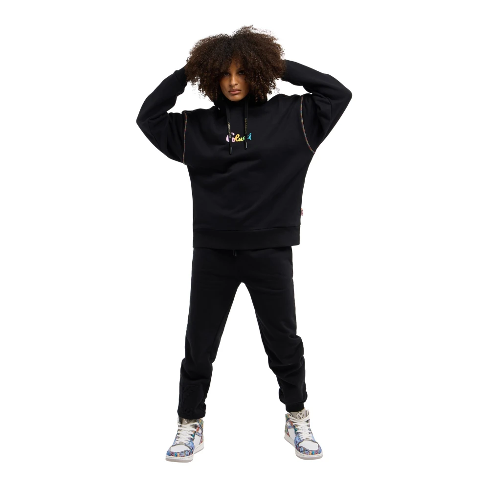 carlo colucci Klassieke Oversize Hoodie Black Dames