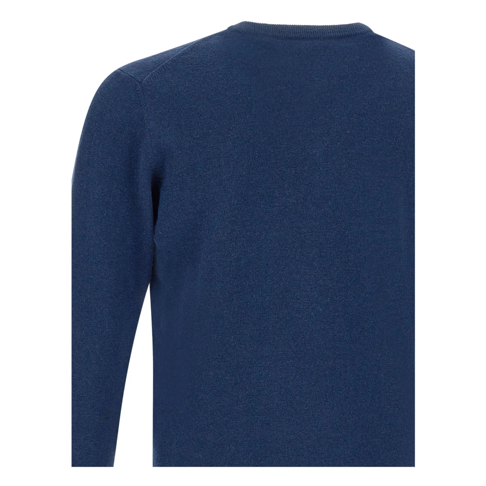 Kangra Blauwe Merinowol V-hals Trui Blue Heren