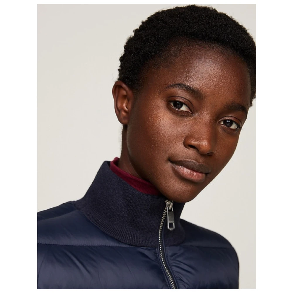 Tommy Hilfiger Gewatteerde Bi-Materiaal Mouwloze Jas Blue Dames