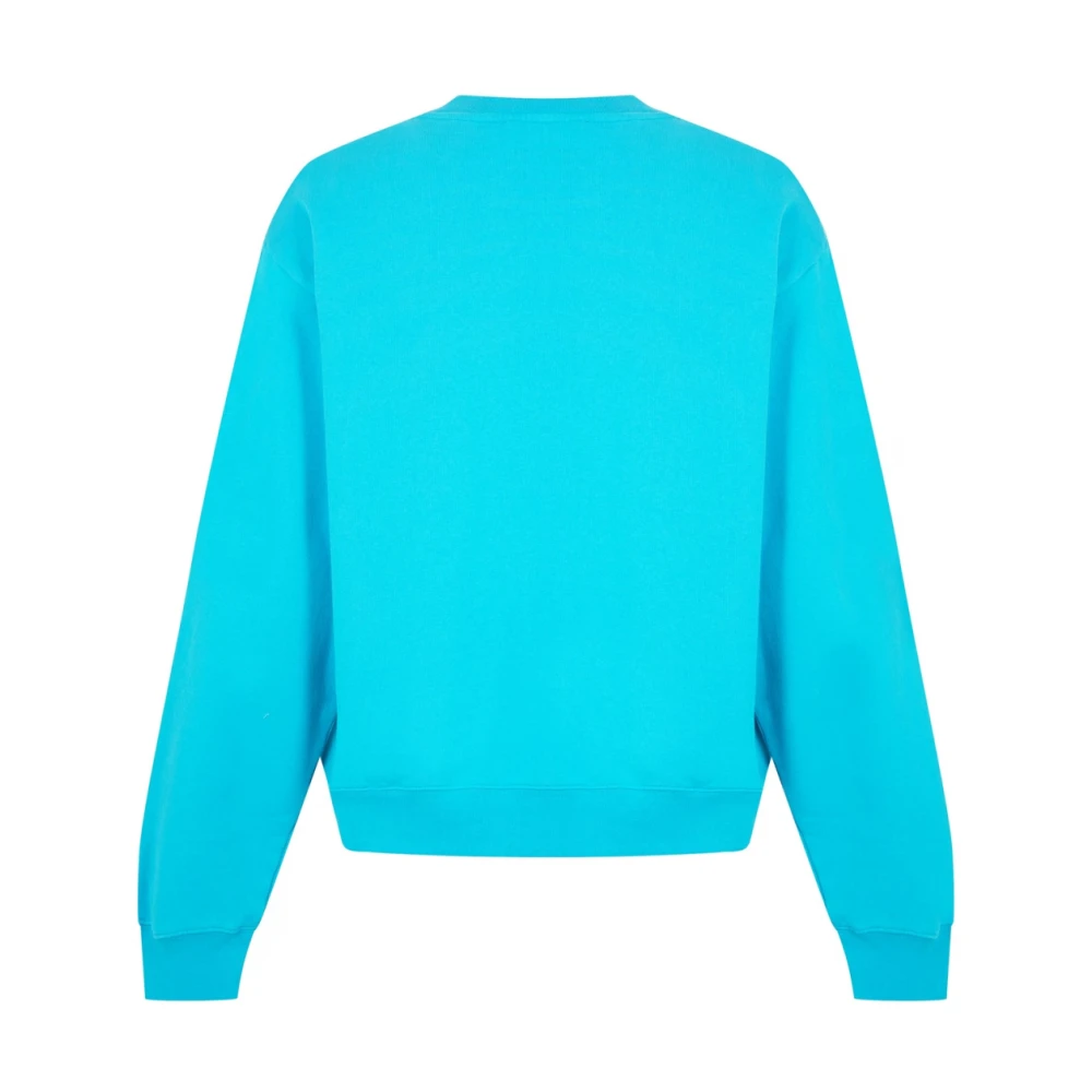 Acne Studios Devil Glow Logo Sweatshirt Fluo Blue Heren