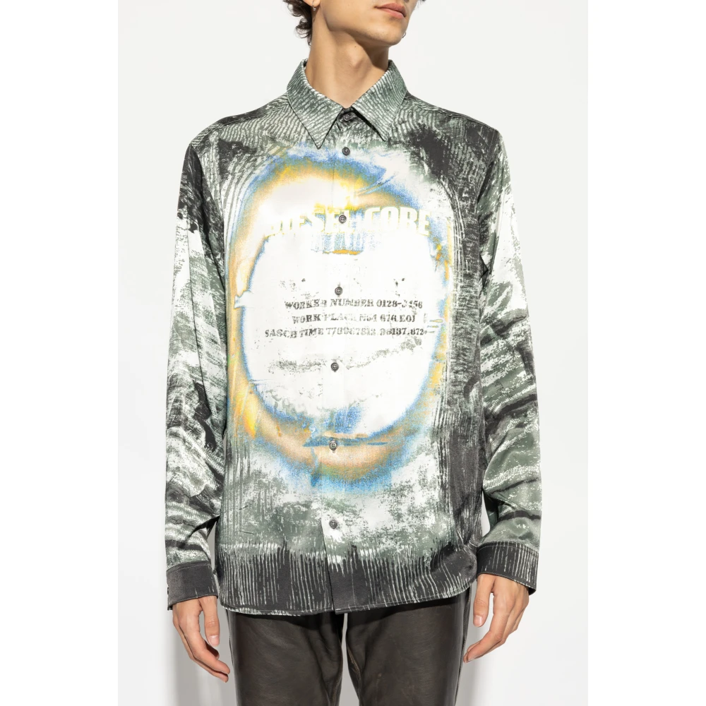 Diesel Gedrukt Shirt S-Gacy Multicolor Heren