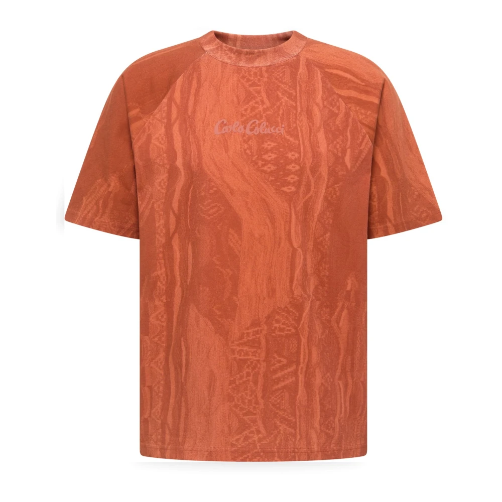 Carlo Colucci Men's Red Allover Print T-Shirt - T-Shirts - 2XL - Tops