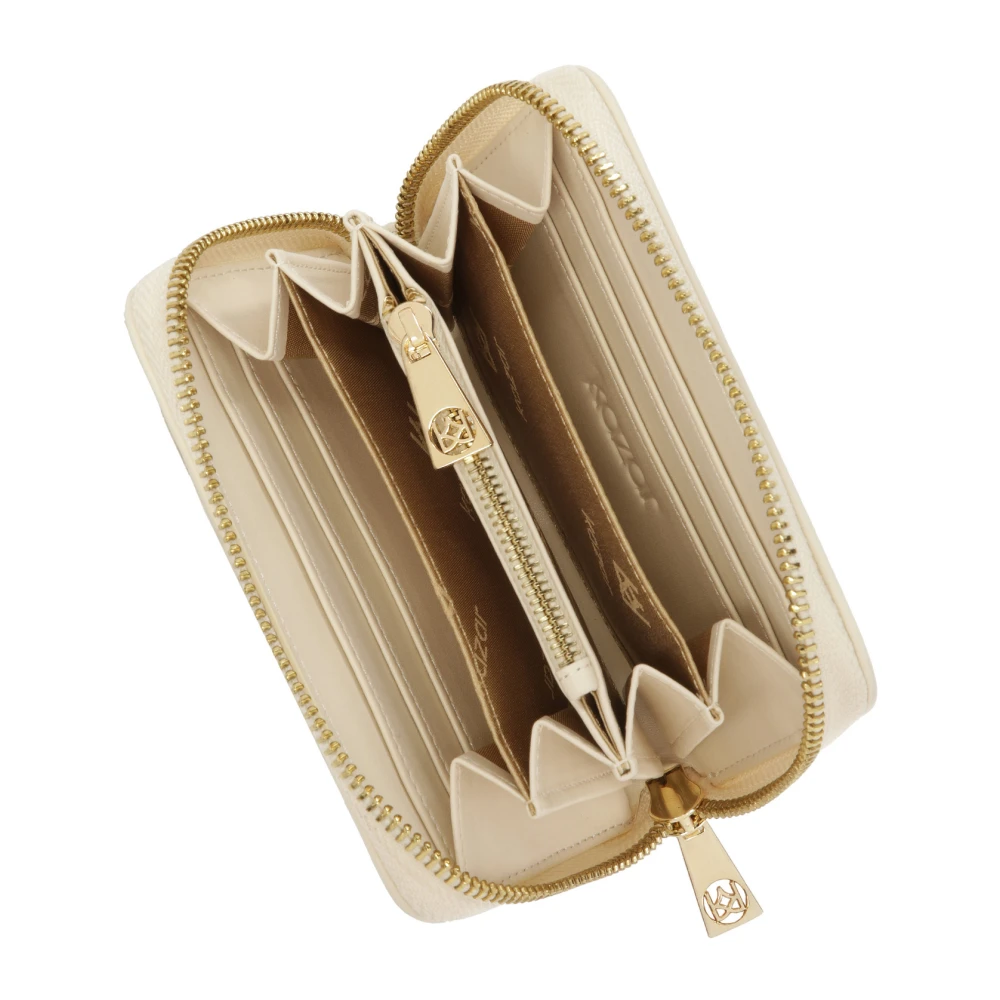 Kazar Portemonnee met rits in gebroken witte kleur White Dames