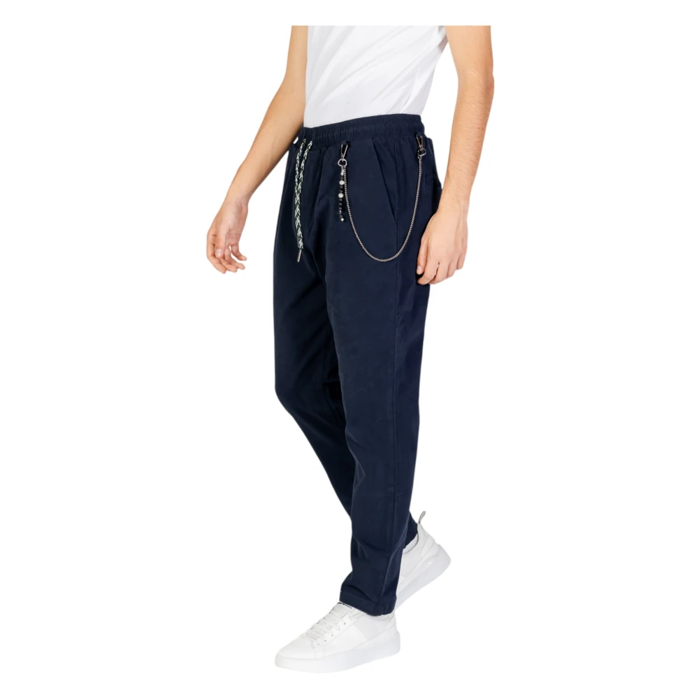 Gianni Lupo Blauwe Vetersluiting Broek met Voorzakken Blue Heren