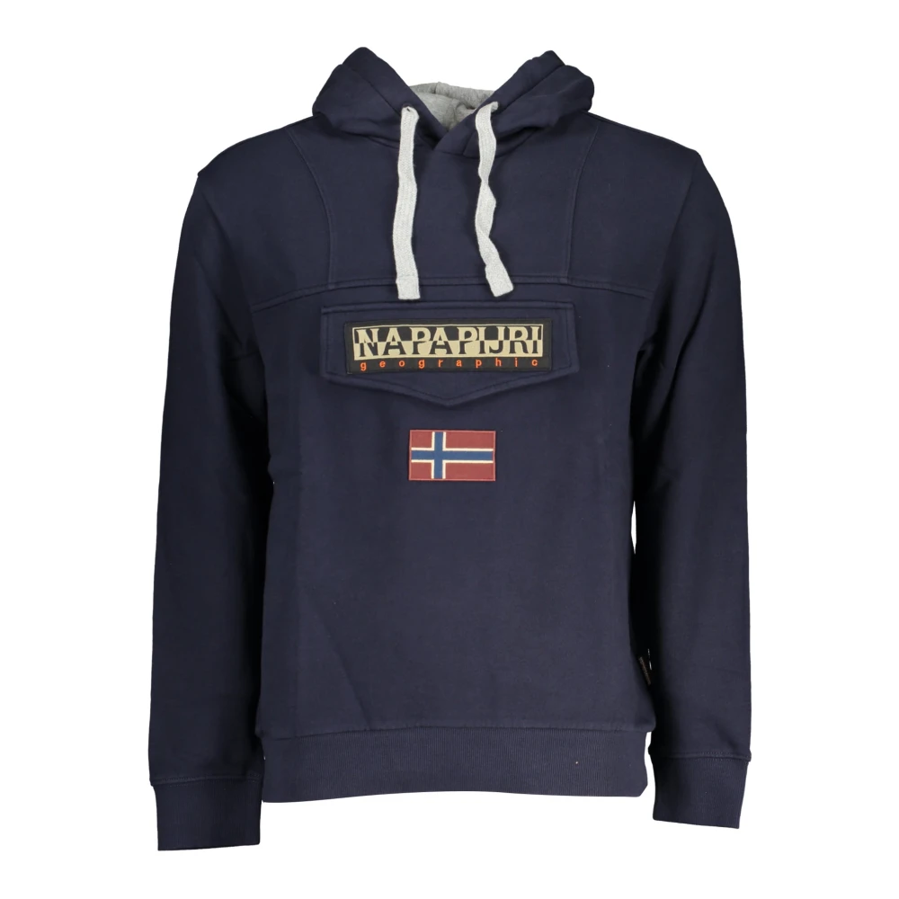 Napapijri Blauwe hoodie met contrastdetails Blue Heren