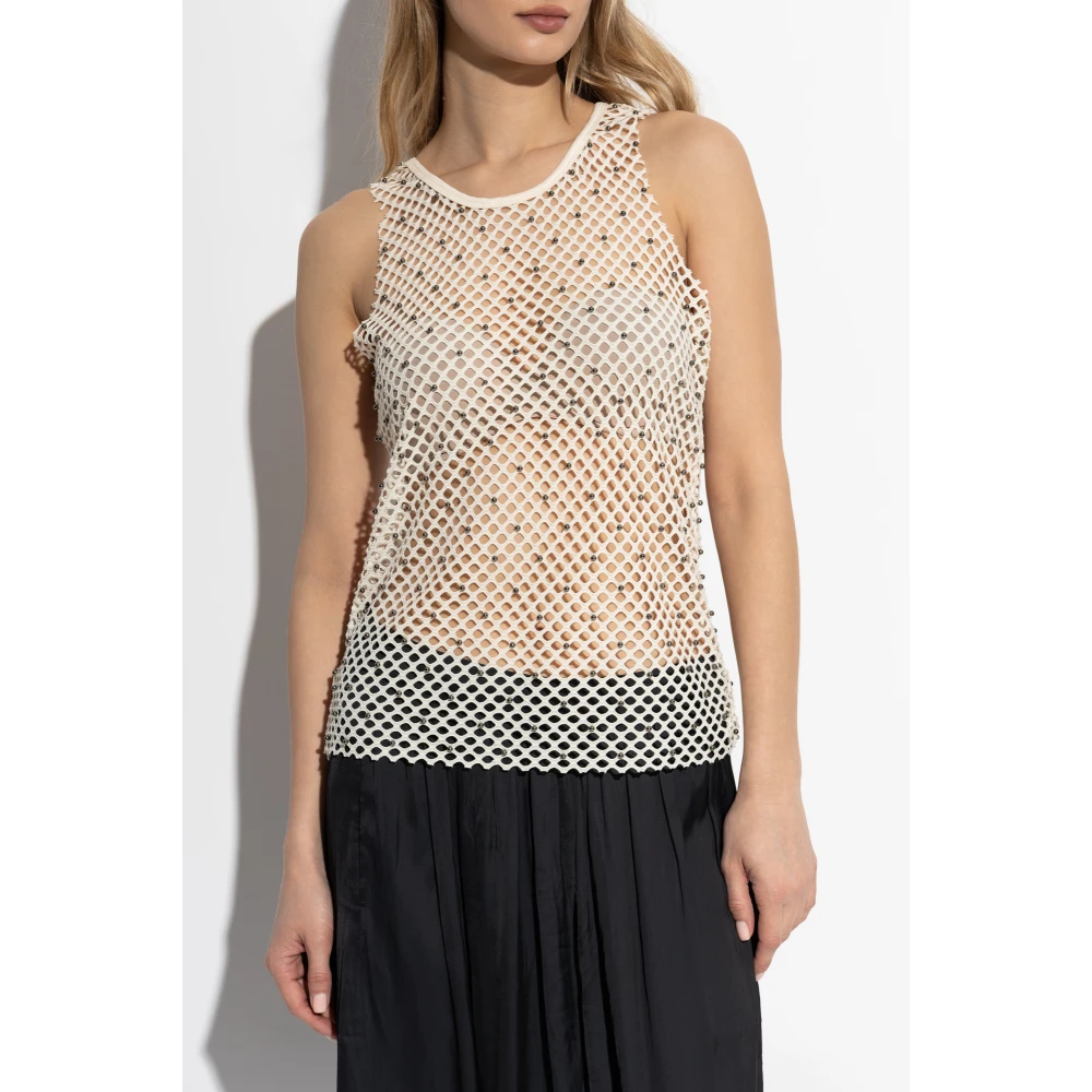 Munthe Gehaakte Top 'Farlie' Beige Dames