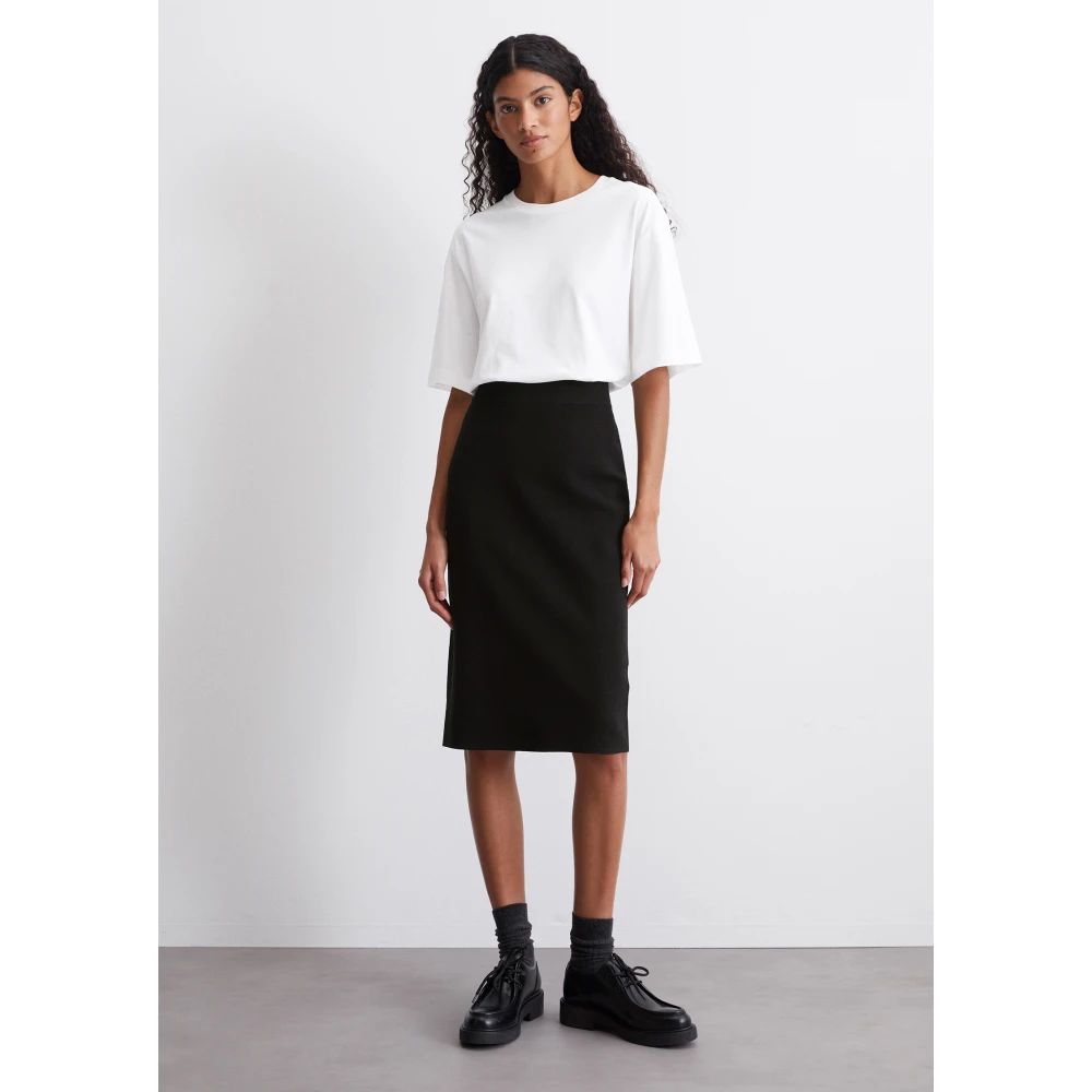 Marc O'Polo Compact jersey gebreide rok slim Black Dames