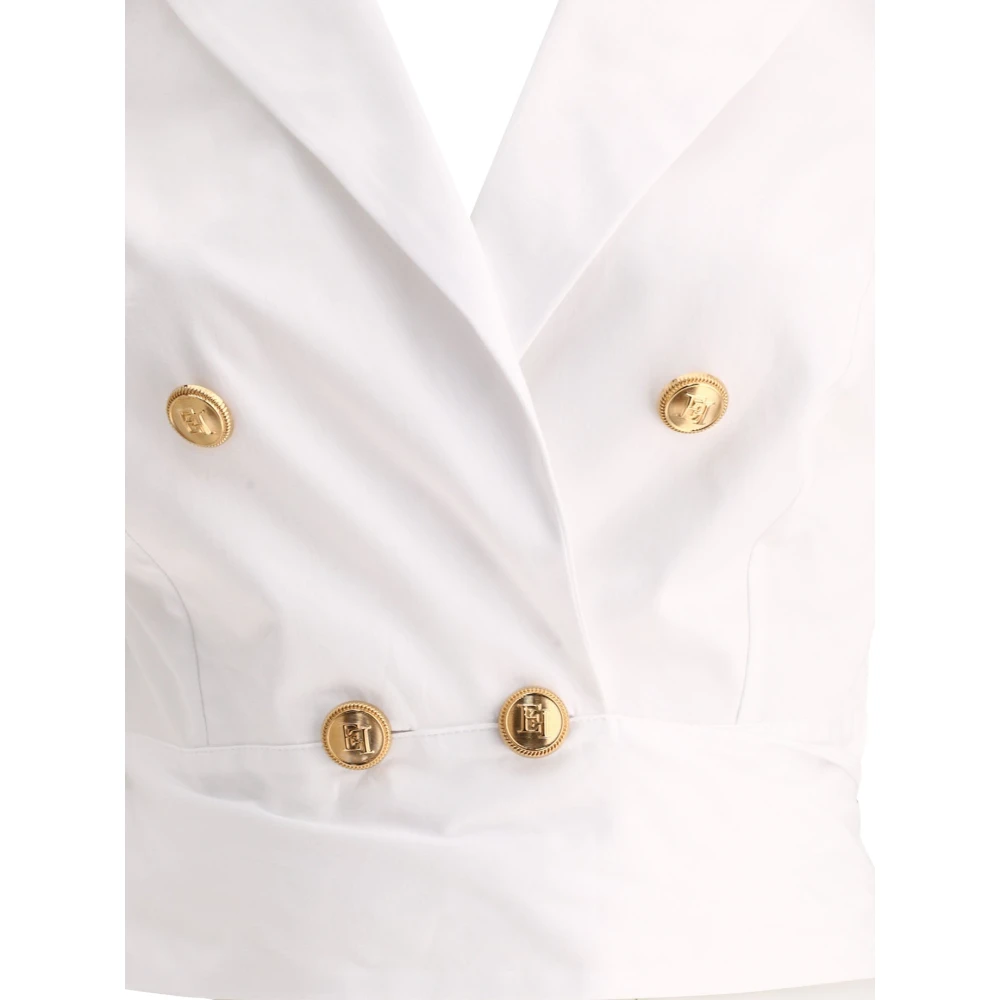 Elisabetta Franchi Katoenen overhemd met ceintuur regular fit White Dames