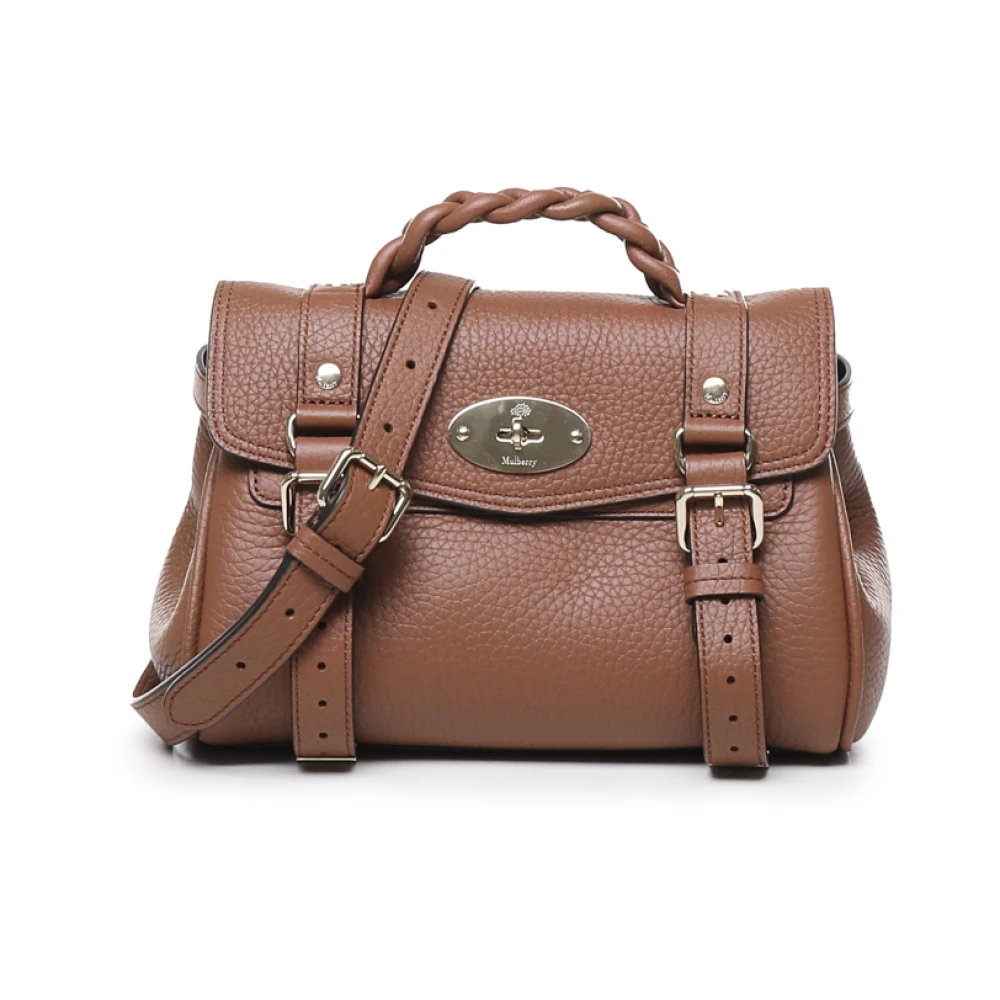 Mulberry Leren schoudertas met draaislot Brown Dames