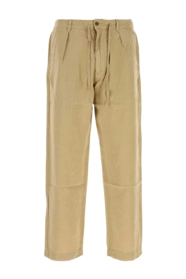 Lateef Relaxed Fit Plisserade Linnebyxor
