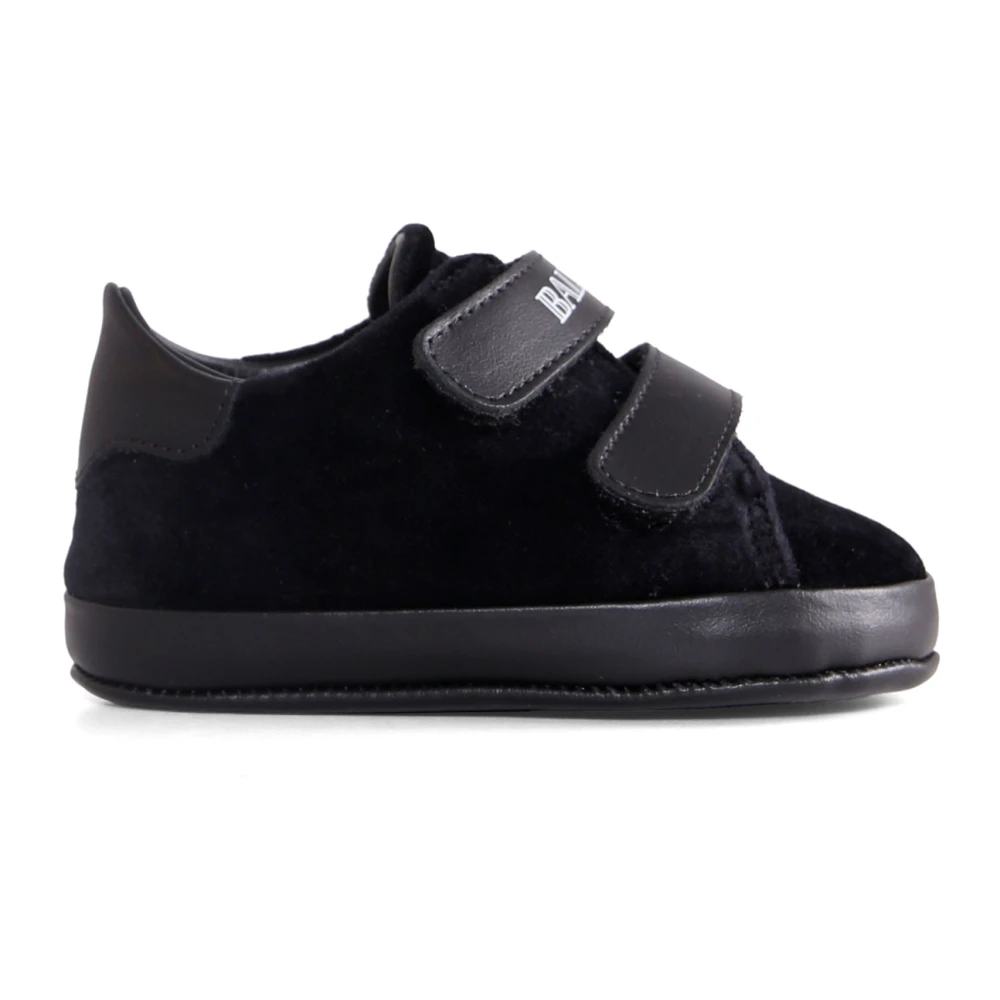 Balmain Black Velvet Trainers With Logo Embellishment - Unisex - Kids Sneakers - 17 Eu - Kids