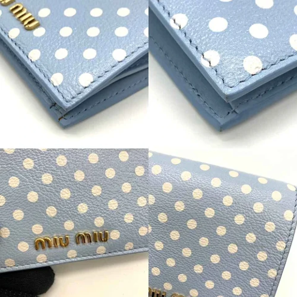 Miu Pre-owned Leather wallets Blue Dames