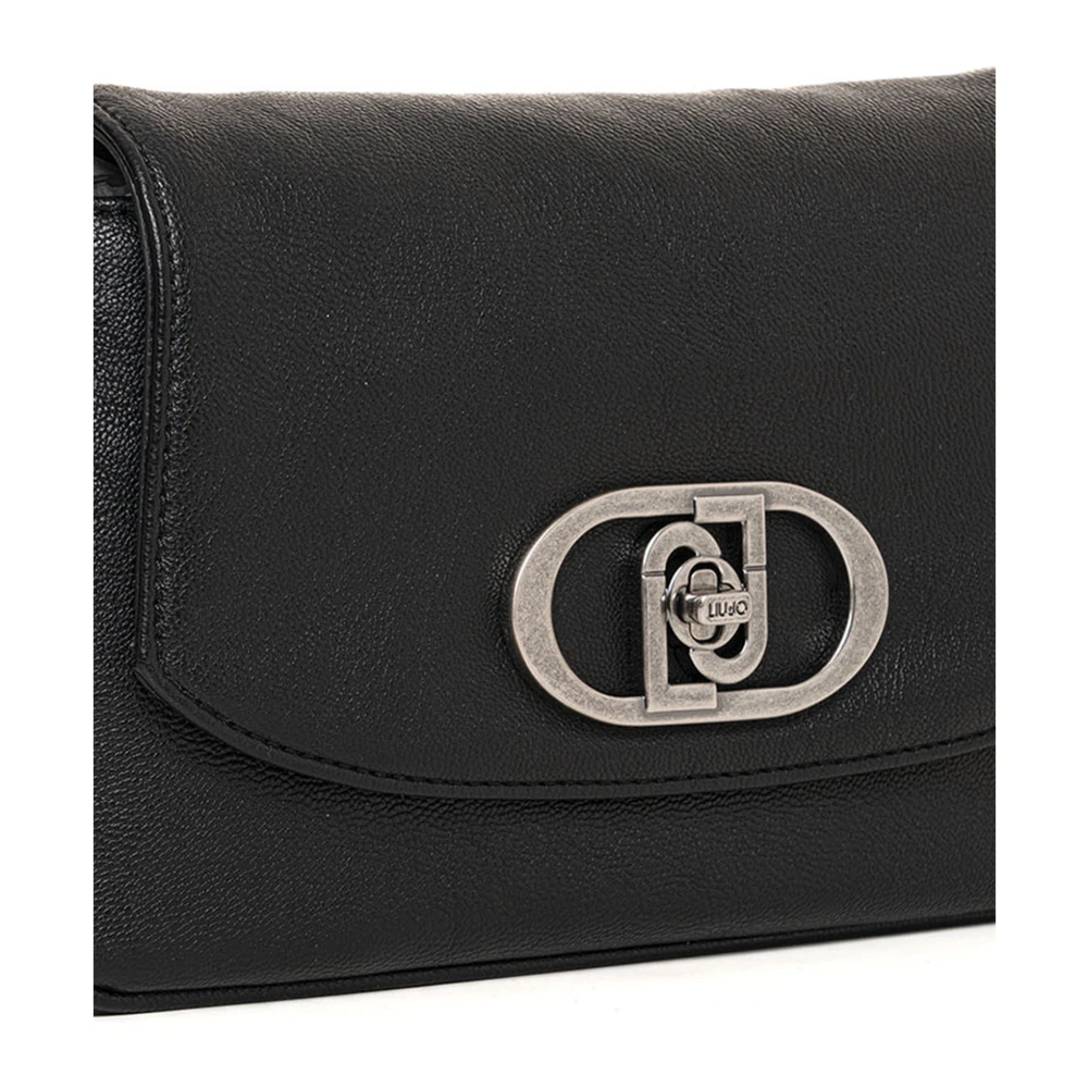 Liu Jo Stijlvolle Messenger Tas met Klepsluiting Black Dames
