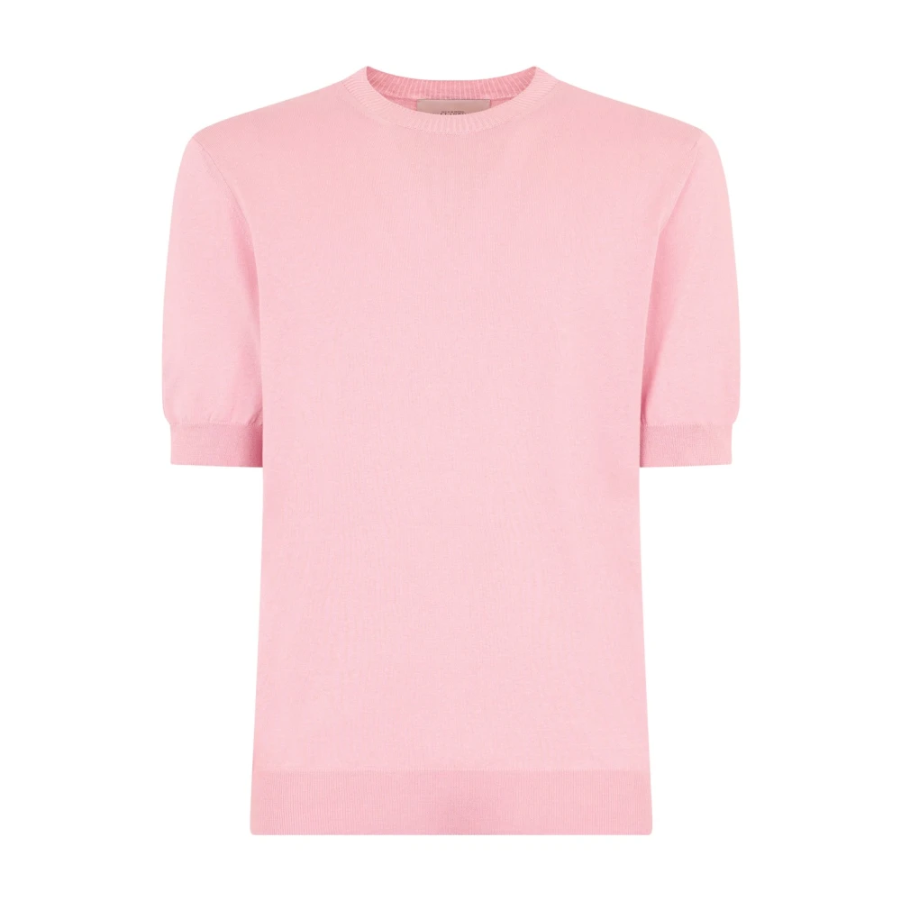 Ballantyne Zijde Katoen T-Shirt Elegant Ontwerp Regular Fit Pink Heren