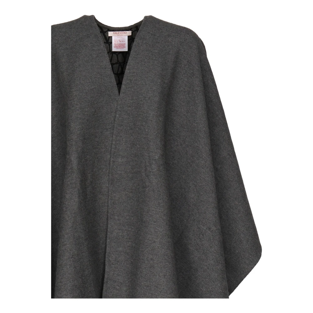 Valentino Garavani Grijze Cashmere Poncho Jas Gray Dames