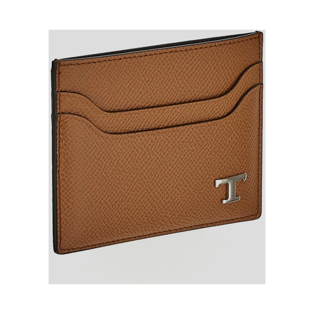 TOD'S Leren Kaarthouder Portemonnee Brown Heren