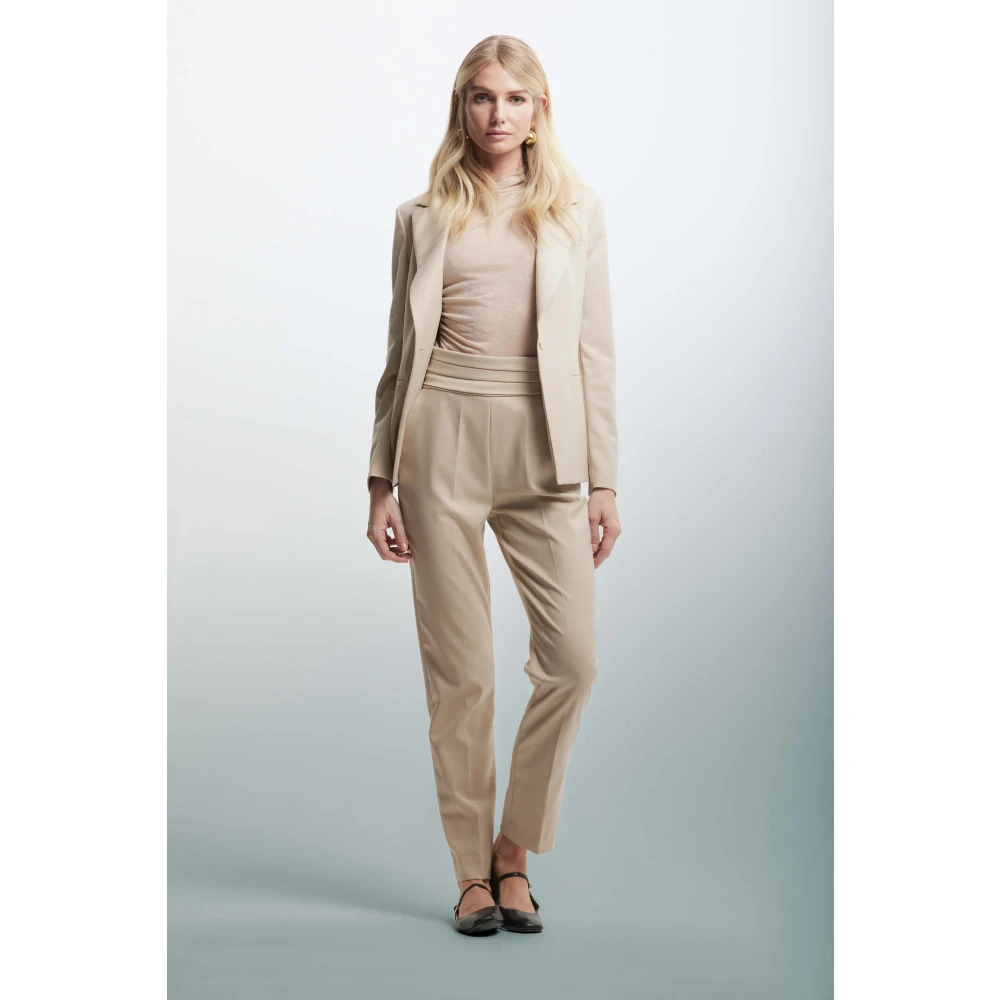 Kocca Draped Polo Neck T-shirt Beige Dames