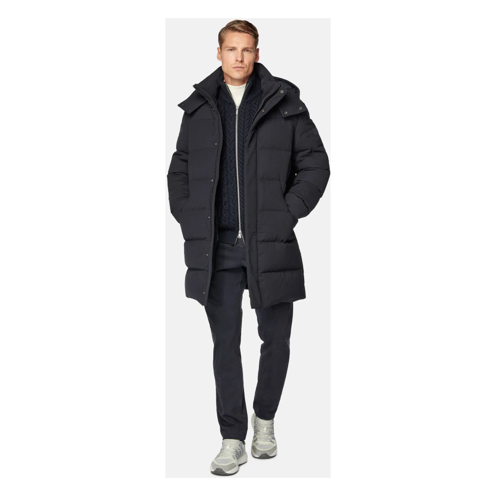 Boggi Milano B Tech Nylon Parka met ganzen dons Blue Heren