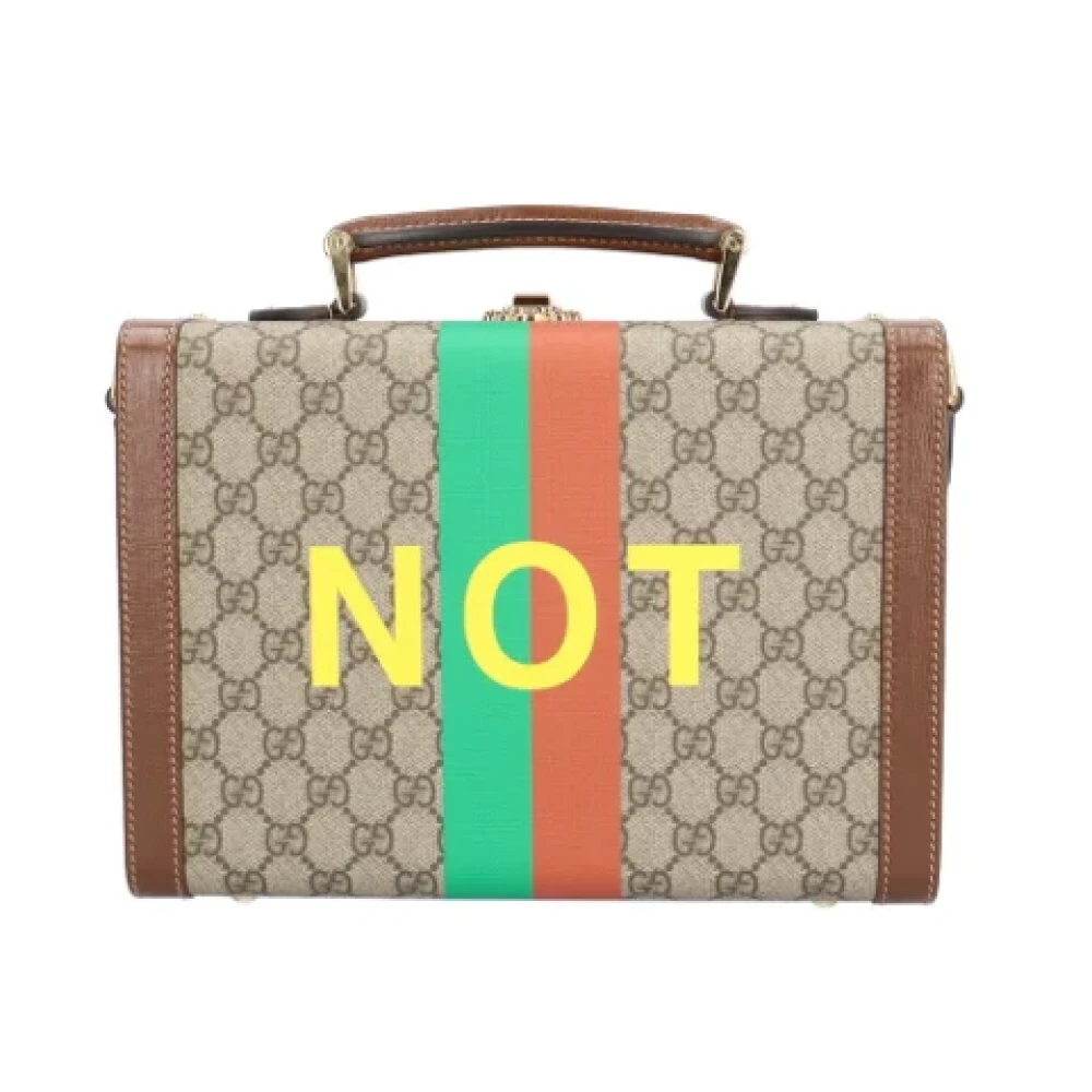 Gucci Vintage Pre-owned Canvas gucci-bags Beige Dames
