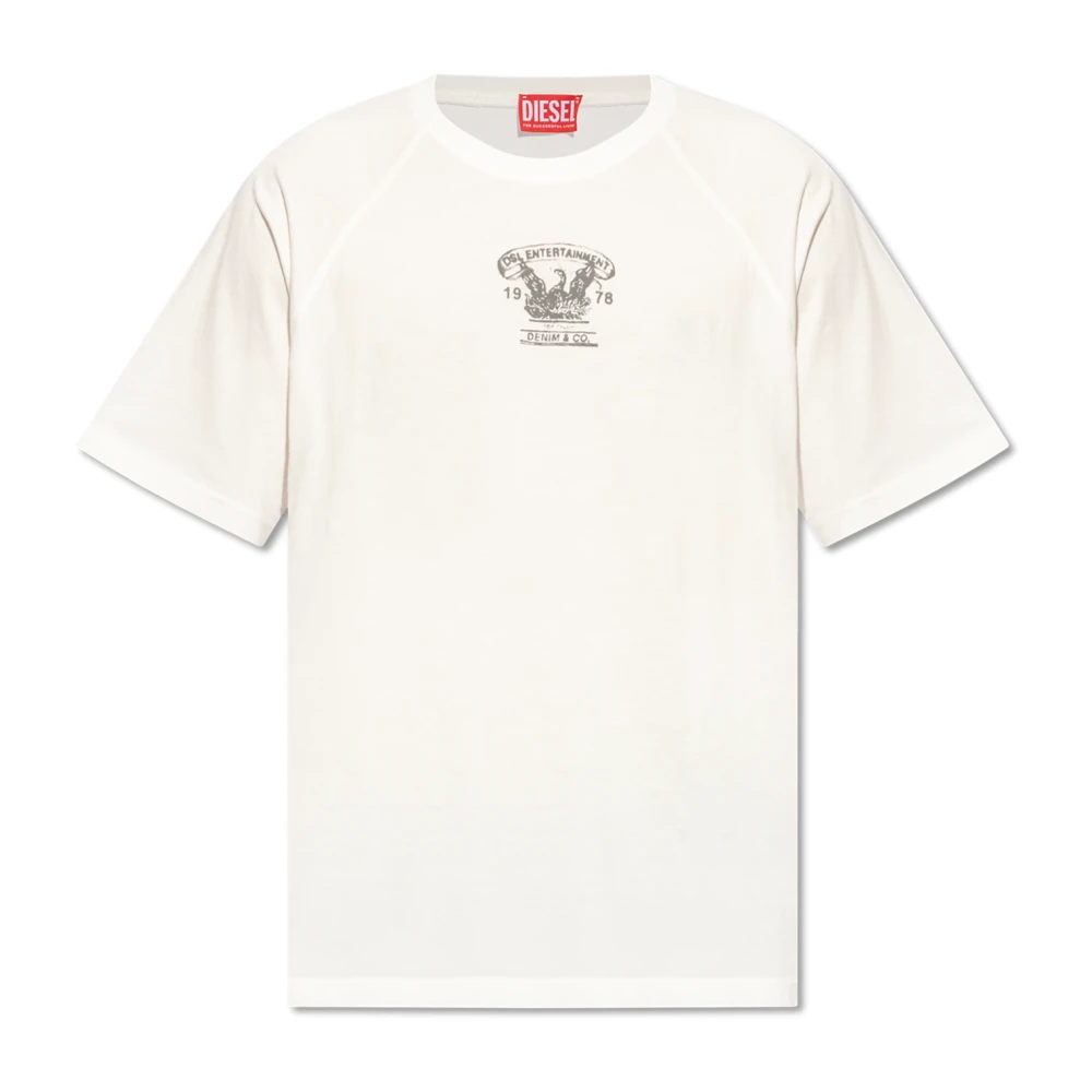 Diesel T-shirt `T-Roxt-Q1` White Heren