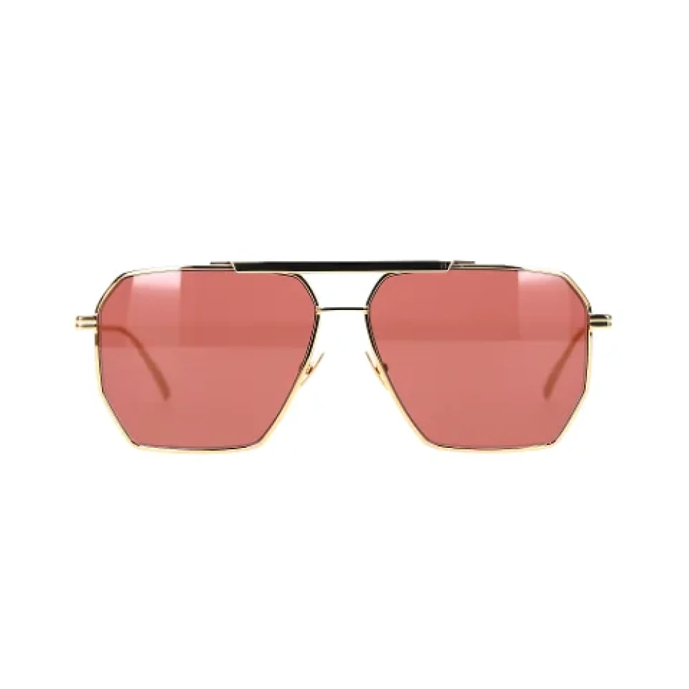 Bottega Veneta Vintage Pre-owned Metal sunglasses Yellow Dames