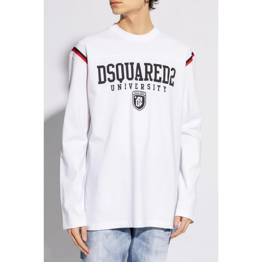 Dsquared2 T-shirt met lange mouwen White Heren