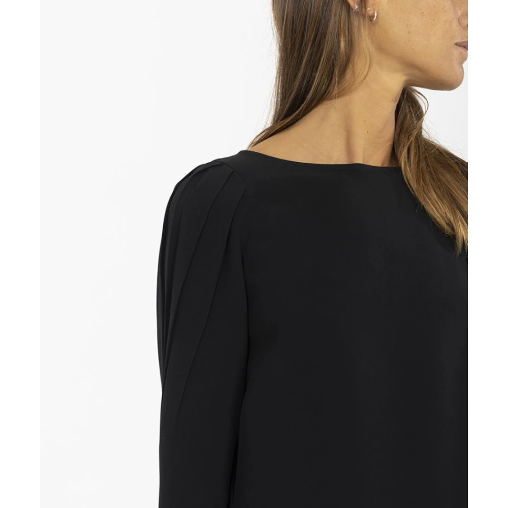 N21 Korte jurk met boothals en open rug Black Dames