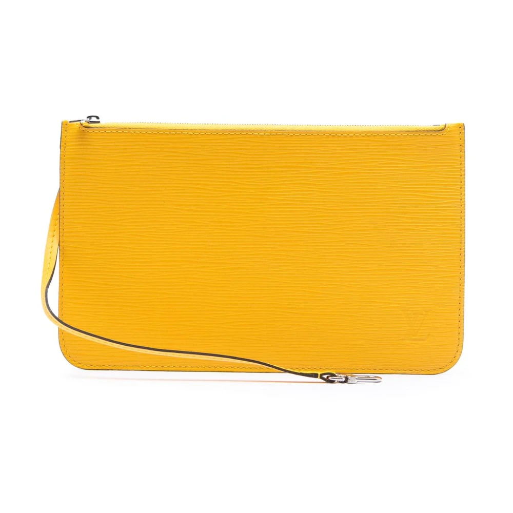 Louis Vuitton Vintage Women's Yellow Pre-Owned Leather Zip Pouch